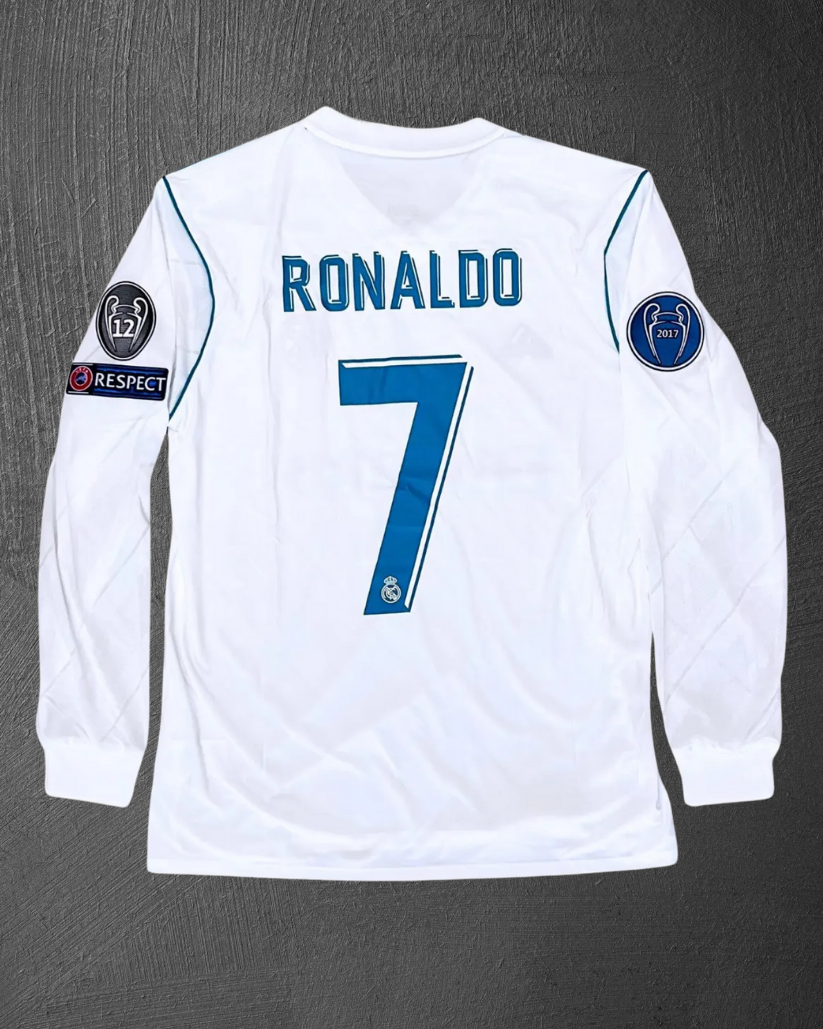Jersey Real Madrid Retro 2017/18 Ronaldo Final Champions