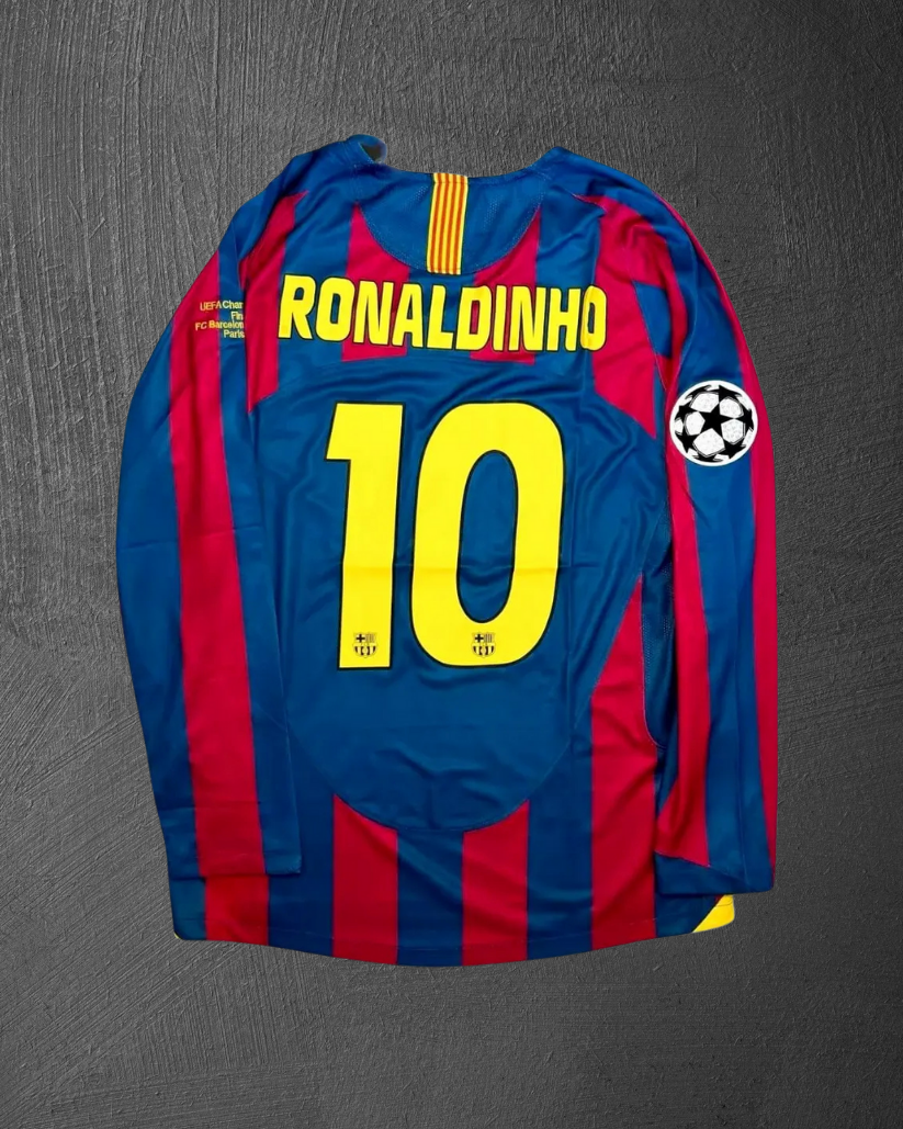 Jersey Barcelona Retro 2005/2006 Ronaldinho Final Champions