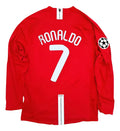 Jersey Manchester United Ronaldo 07/08 Retro Final Champions Manga larga