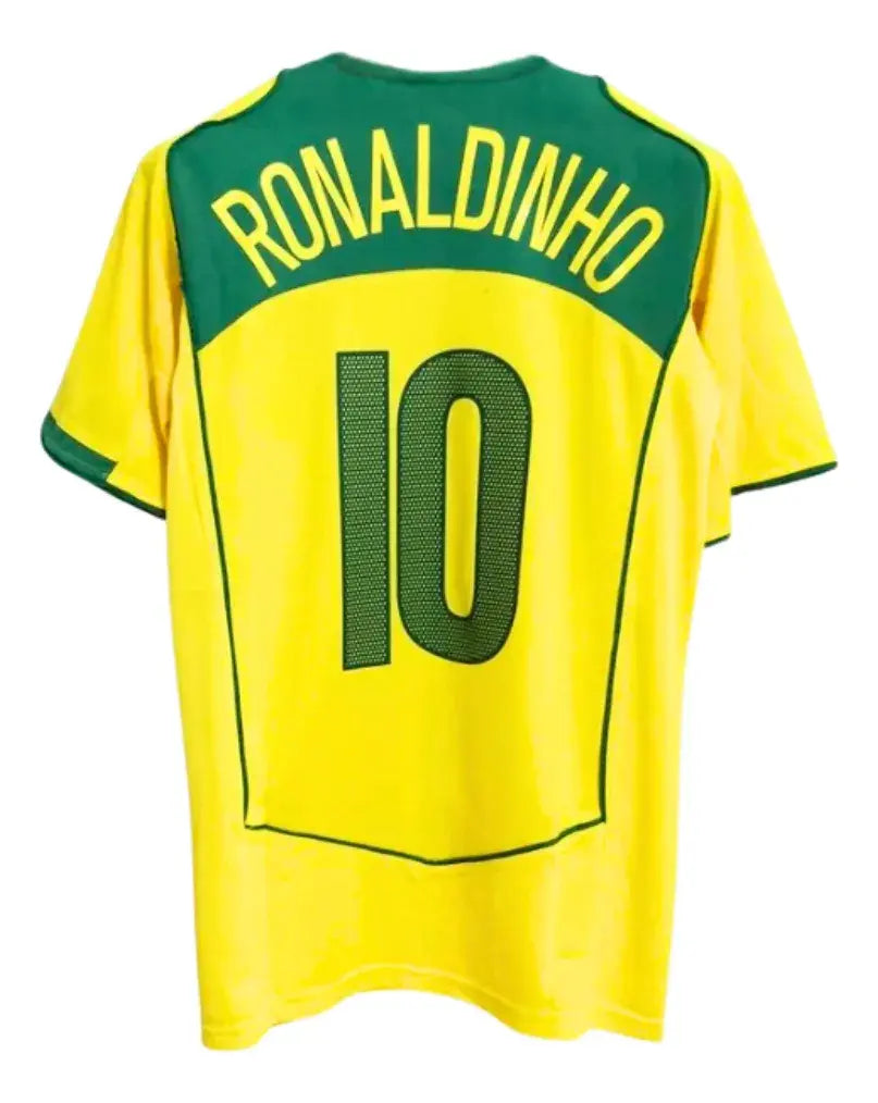 Jersey Brasil Retro 2004 Ronaldo Ronaldinho Playera